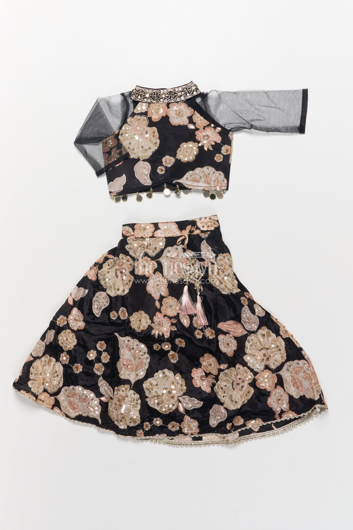 Girls Lehenga Choli in Viscose Silk with Embroidered Yoke for Weddings and Parties