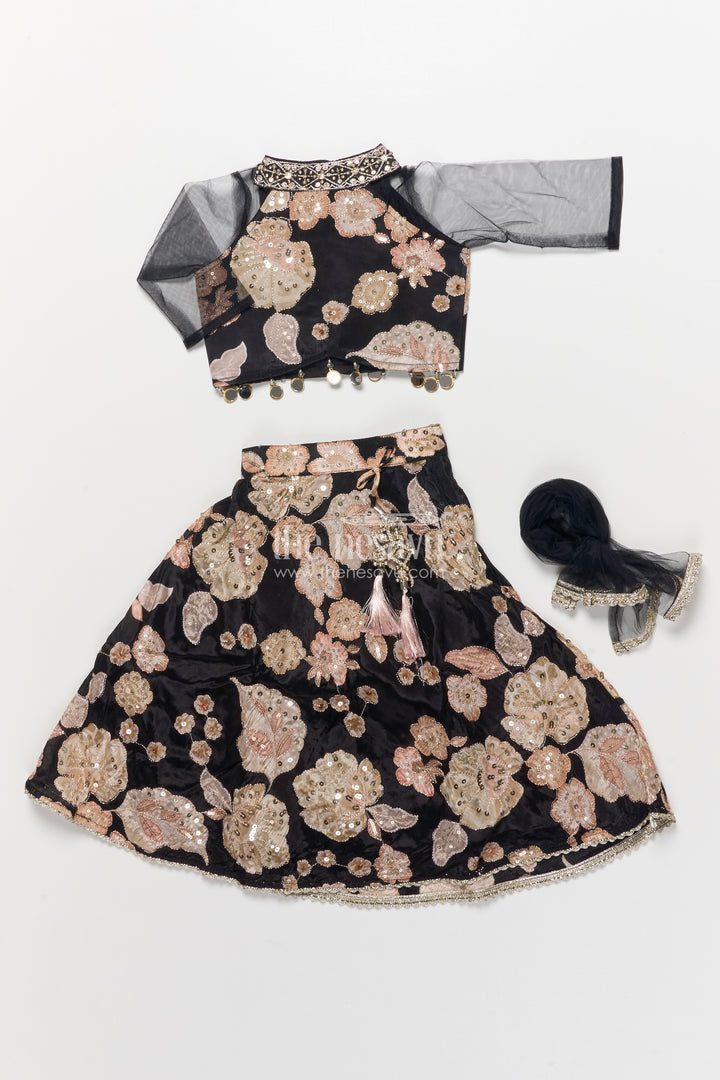 Girls Lehenga Choli in Viscose Silk with Embroidered Yoke for Weddings and Parties