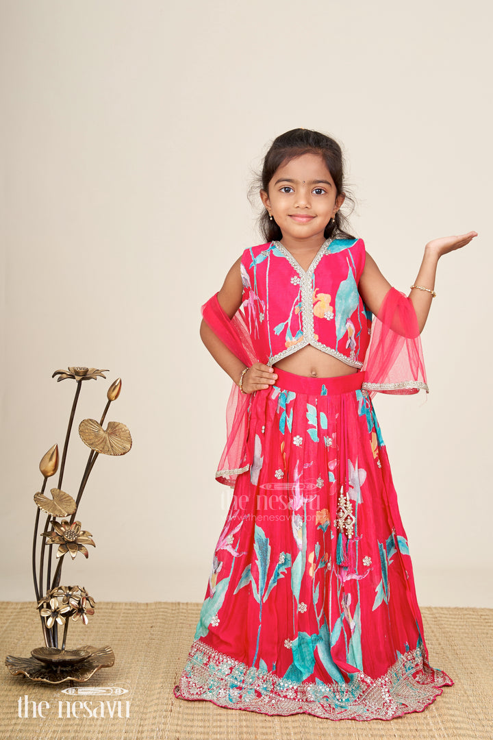 Girls muslin lehenga choli set for weddings and festive occasions