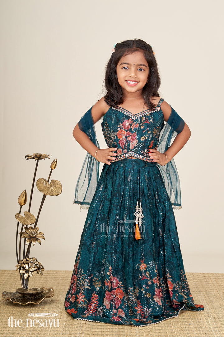 Embroidered georgette lehenga choli for girls for festive and wedding wear