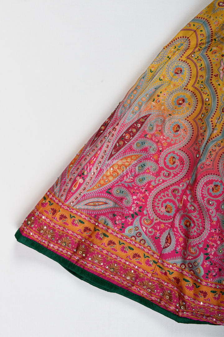 Yellow Girls Lehenga Choli For Festive Occasions Vibrant Silk Outfit With Traditional Prints