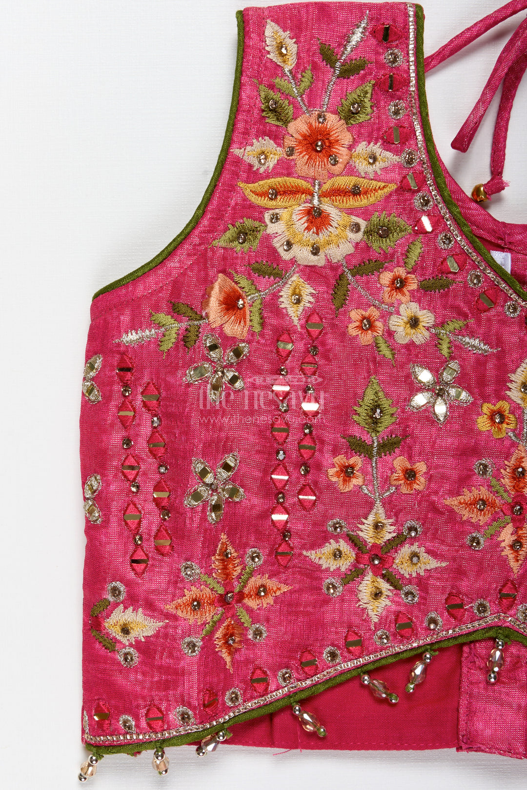 Girls Pink Floral Lehenga Choli For Birthday Parties And Poojas