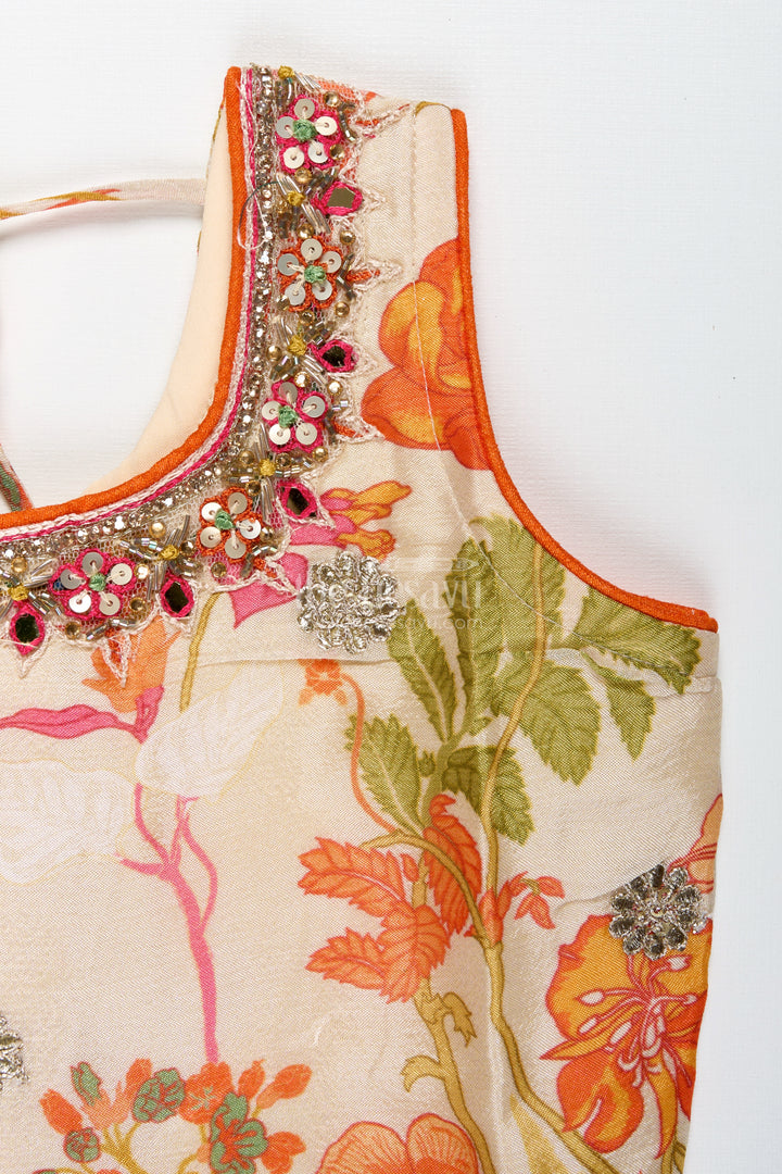 Floral Printed Girls Lehenga Choli For Daytime Weddings And Poojas