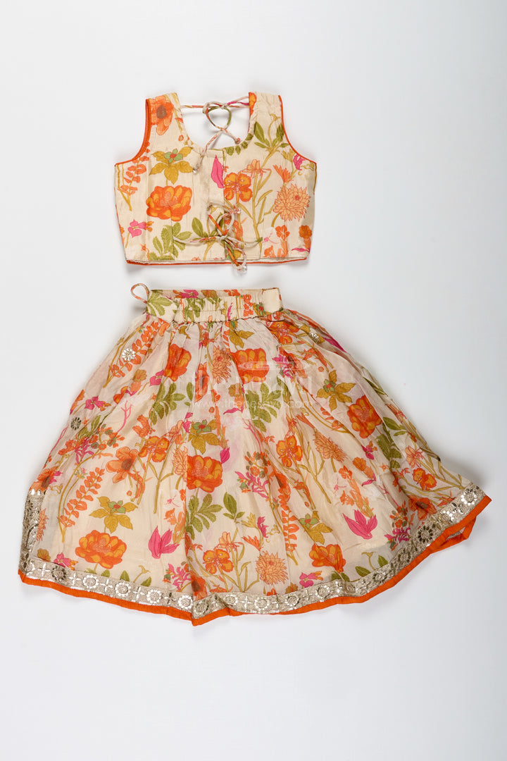 Floral Printed Girls Lehenga Choli For Daytime Weddings And Poojas