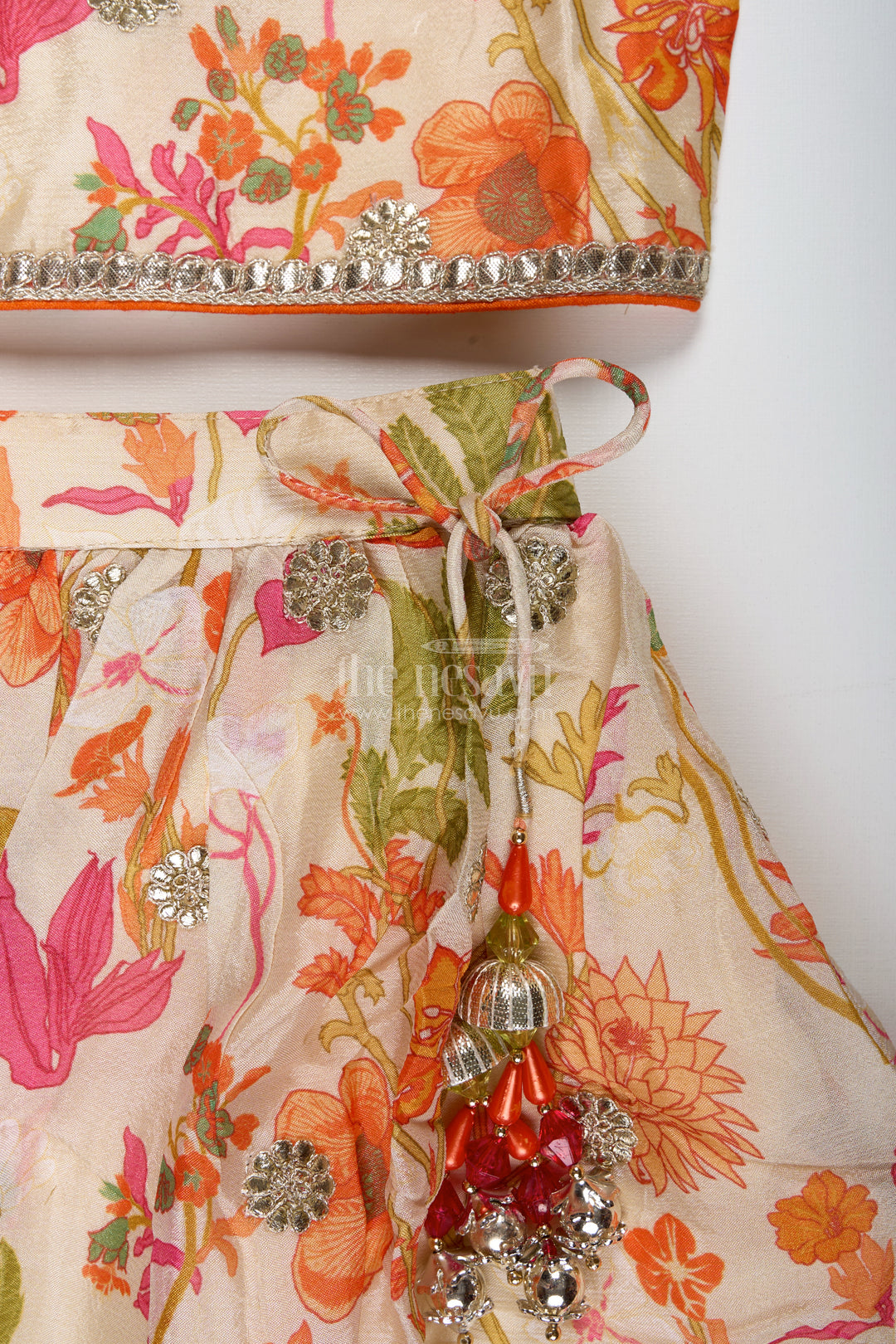 Floral Printed Girls Lehenga Choli For Daytime Weddings And Poojas