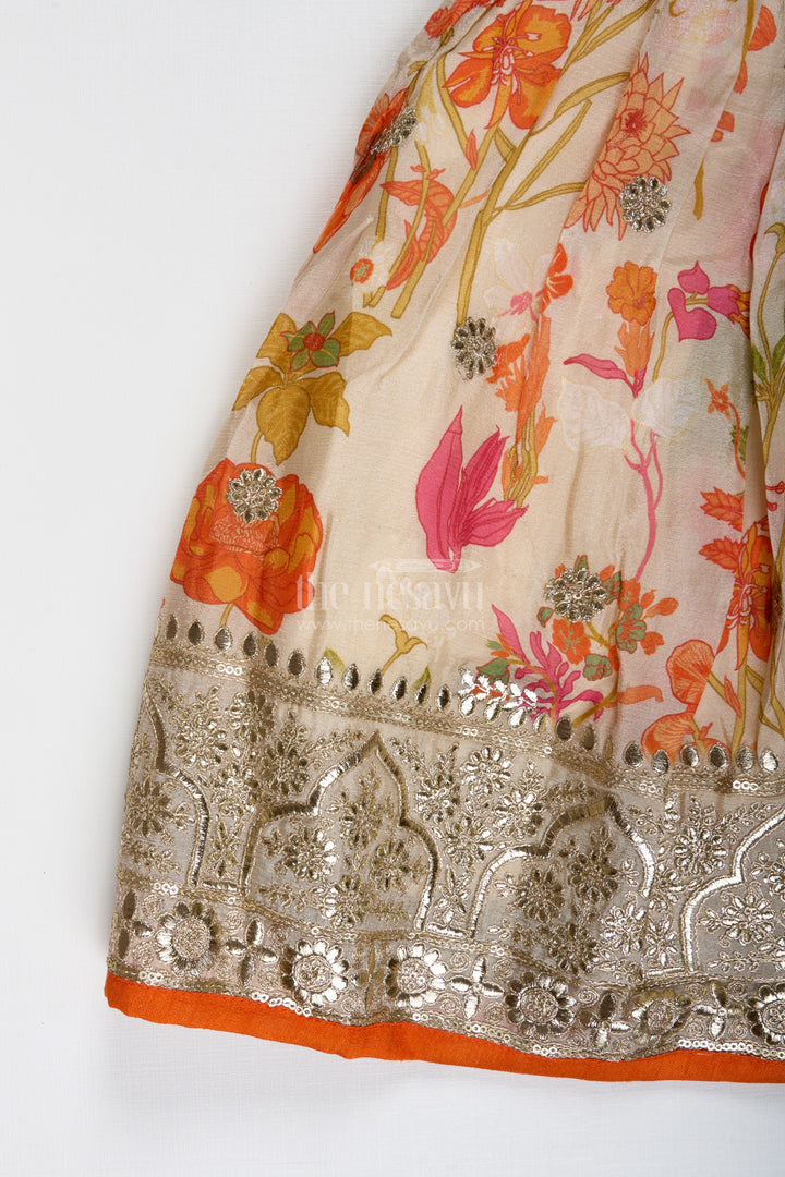 Floral Printed Girls Lehenga Choli For Daytime Weddings And Poojas