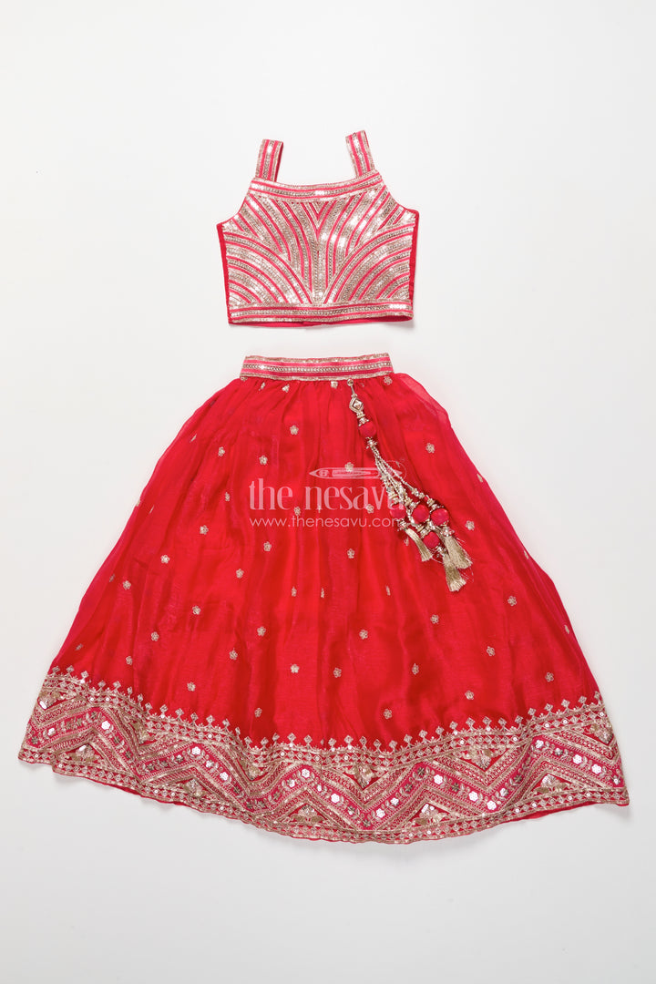 Girls Lehenga Choli with Embroidery for Weddings and Sangeet Nights