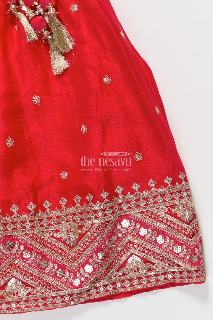 Girls Lehenga Choli with Embroidery for Weddings and Sangeet Nights