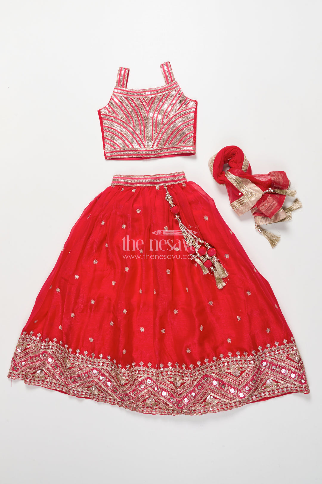 Girls Lehenga Choli with Embroidery for Weddings and Sangeet Nights