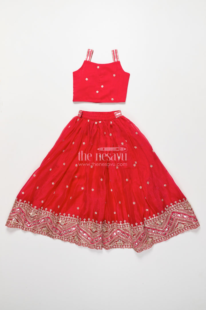 Girls Lehenga Choli with Embroidery for Weddings and Sangeet Nights