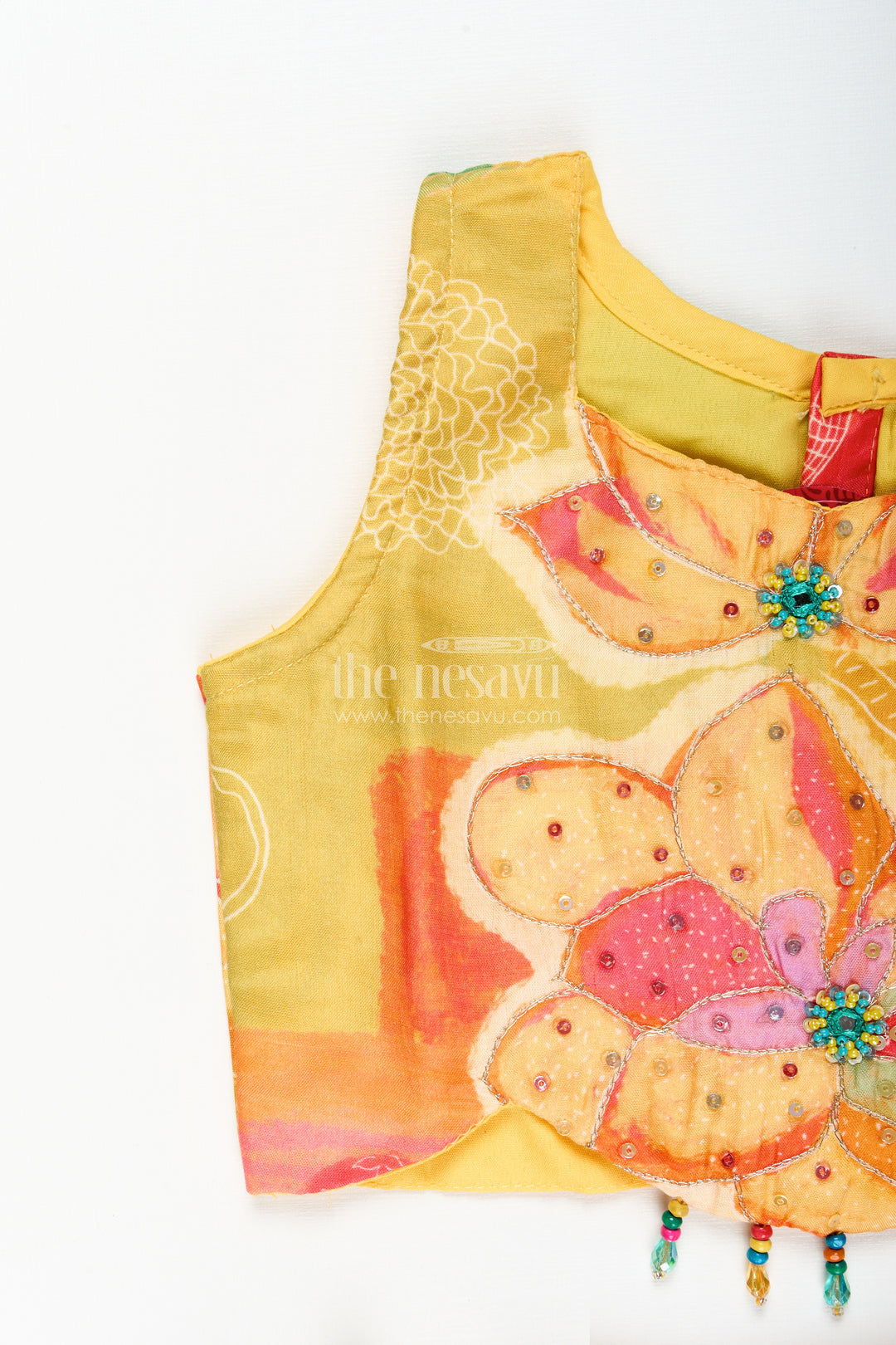 Girls digital print lehenga choli in muslin silk for festivals and school events