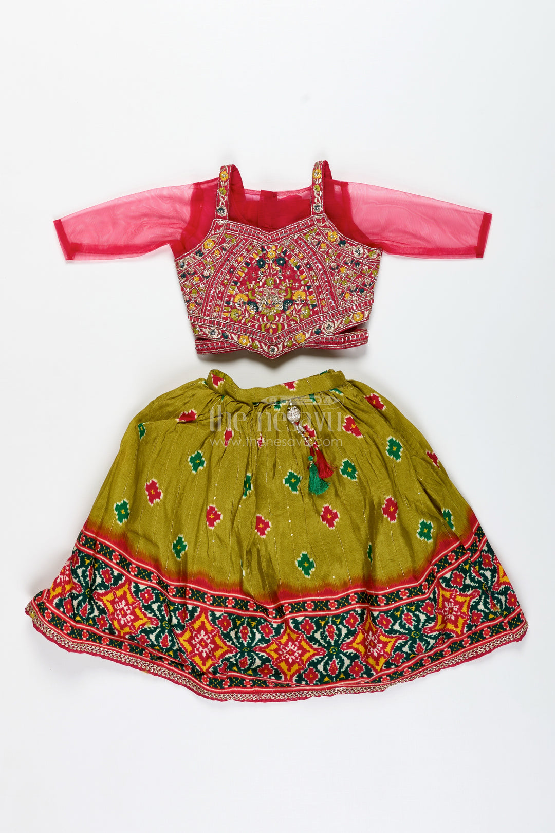 Girls Lehenga Choli With Digital Print For Navratri And Festive Occasions