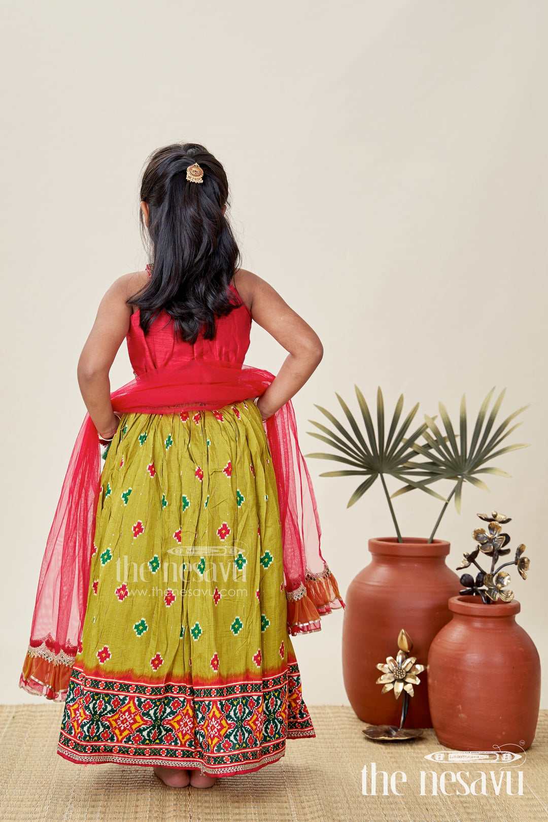 Girls Lehenga Choli With Digital Print For Navratri And Festive Occasions