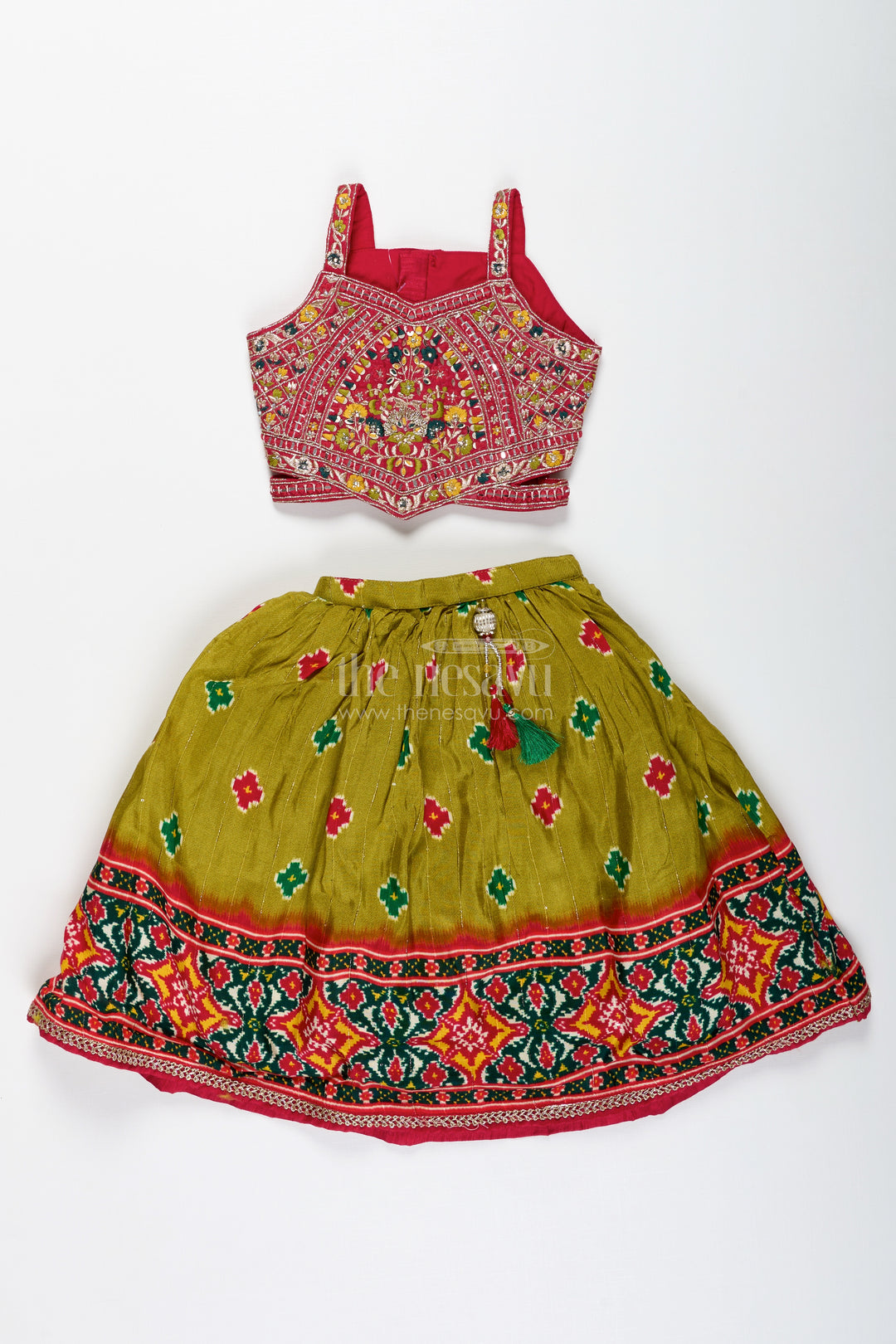 Girls Lehenga Choli With Digital Print For Navratri And Festive Occasions