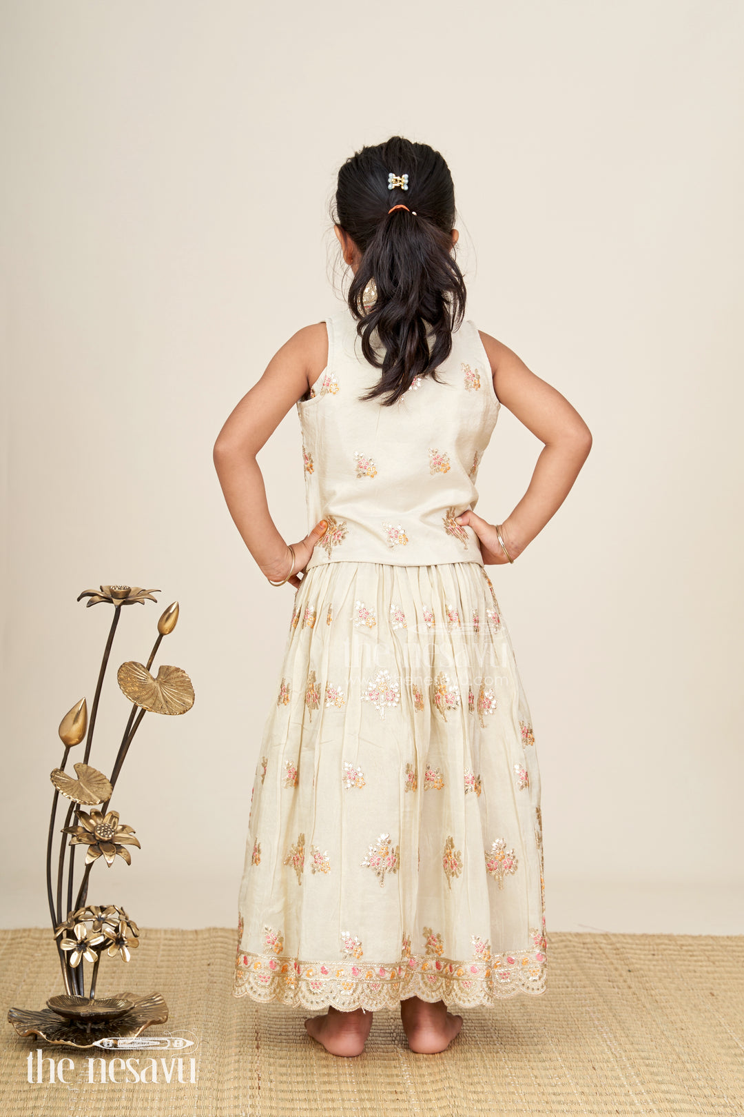 Shimmer Embroidered Lehenga Choli For Girls Festive Wedding Wear With Peacock Motifs
