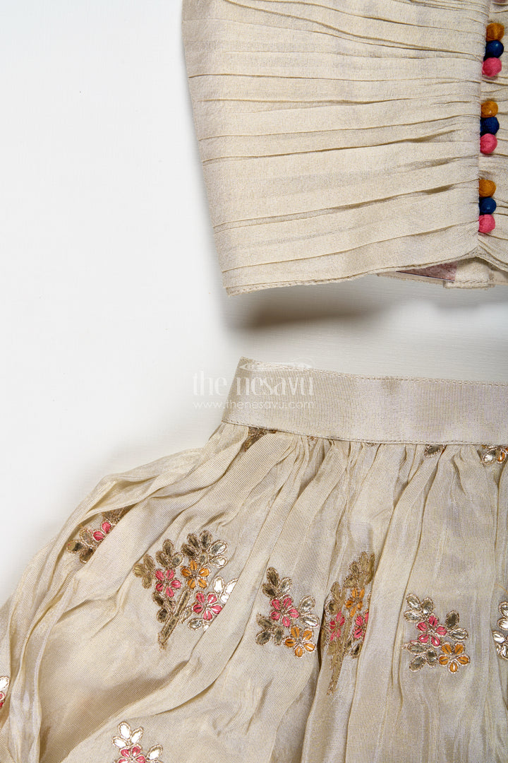 Shimmer Embroidered Lehenga Choli For Girls Festive Wedding Wear With Peacock Motifs