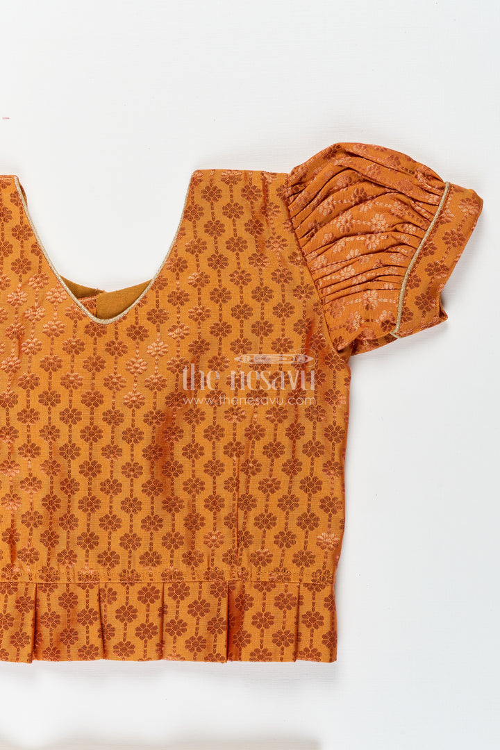 Pattu pavadai for toddler girls ideal for temple visits and cultural programs