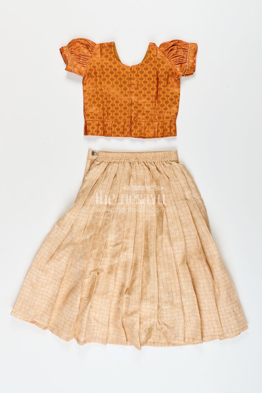 Pattu pavadai for toddler girls ideal for temple visits and cultural programs