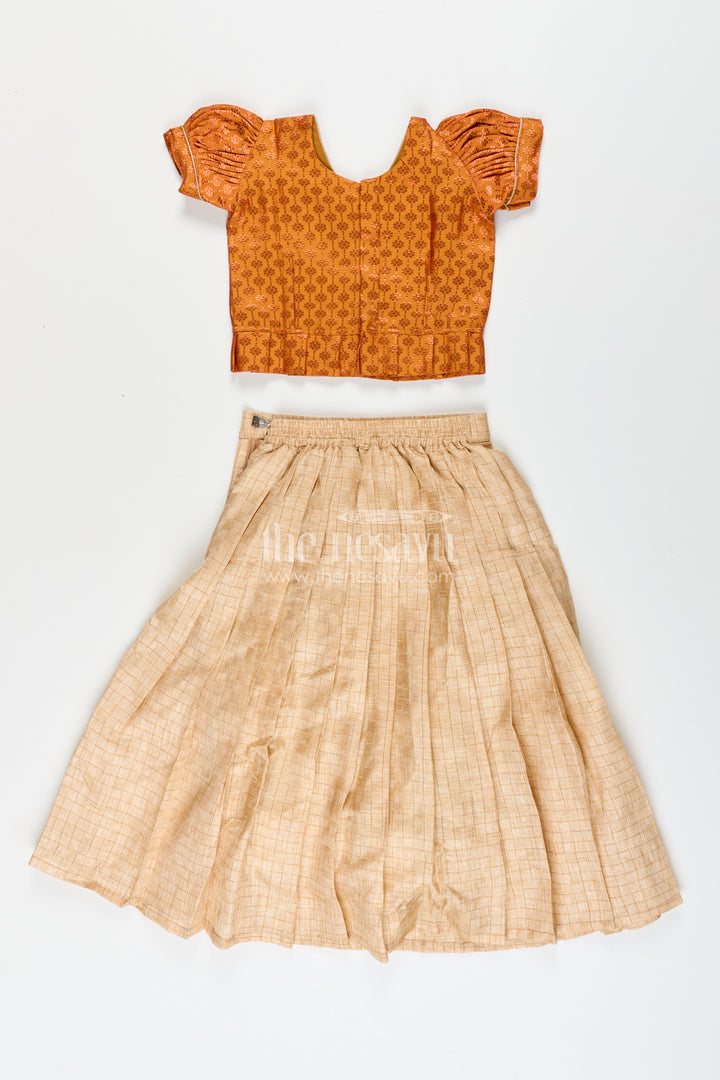Pattu pavadai for toddler girls ideal for temple visits and cultural programs