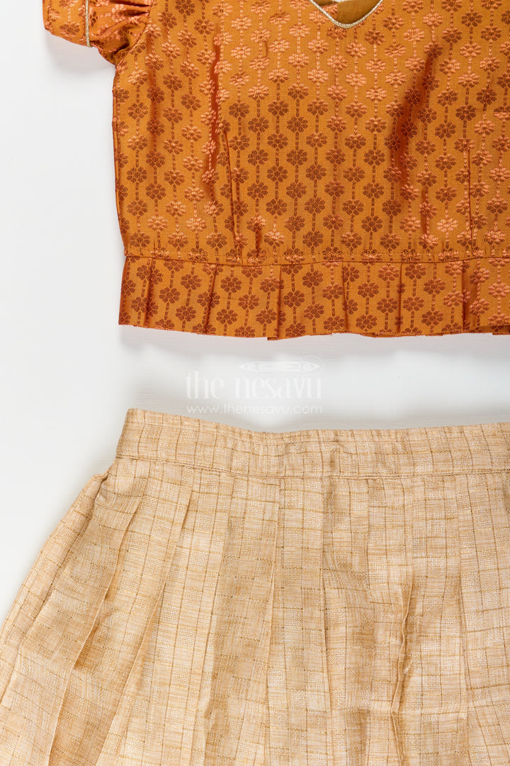 Pattu pavadai for toddler girls ideal for temple visits and cultural programs