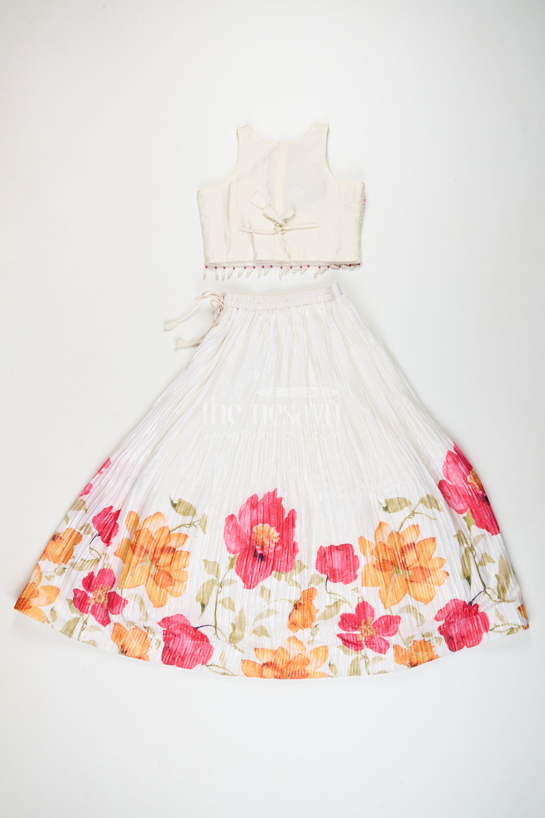 Girls floral lehenga choli set for birthdays and festive functions