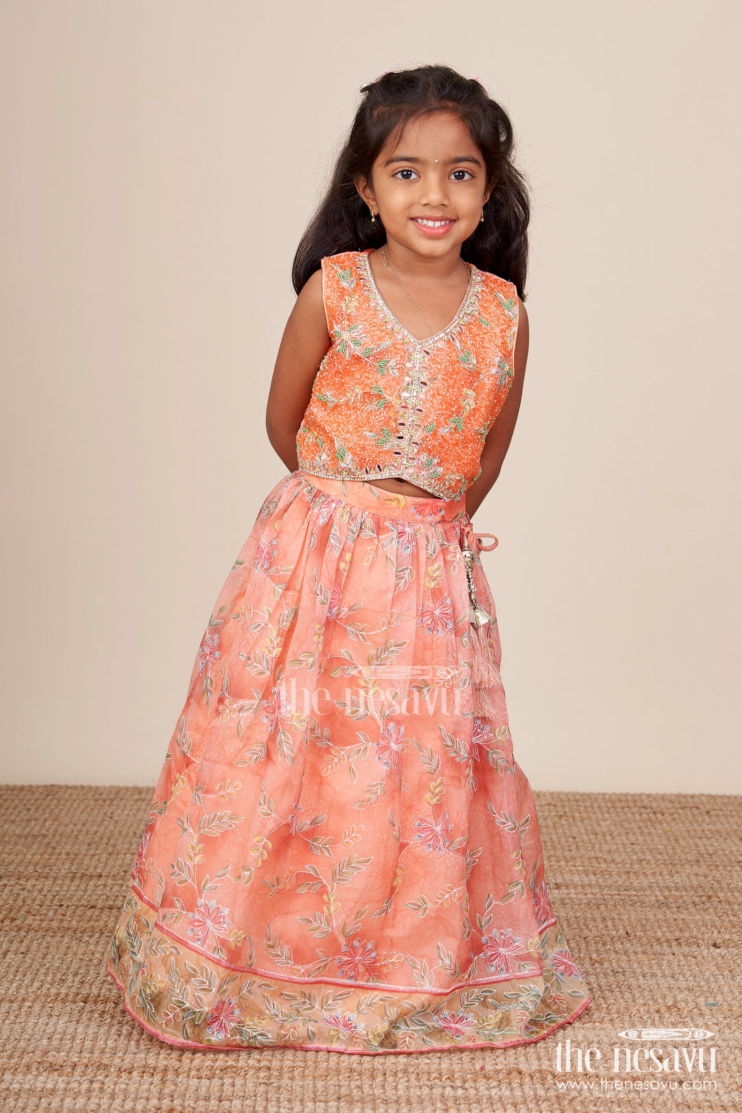 Embroidered lehenga choli for baby girl for weddings and family events