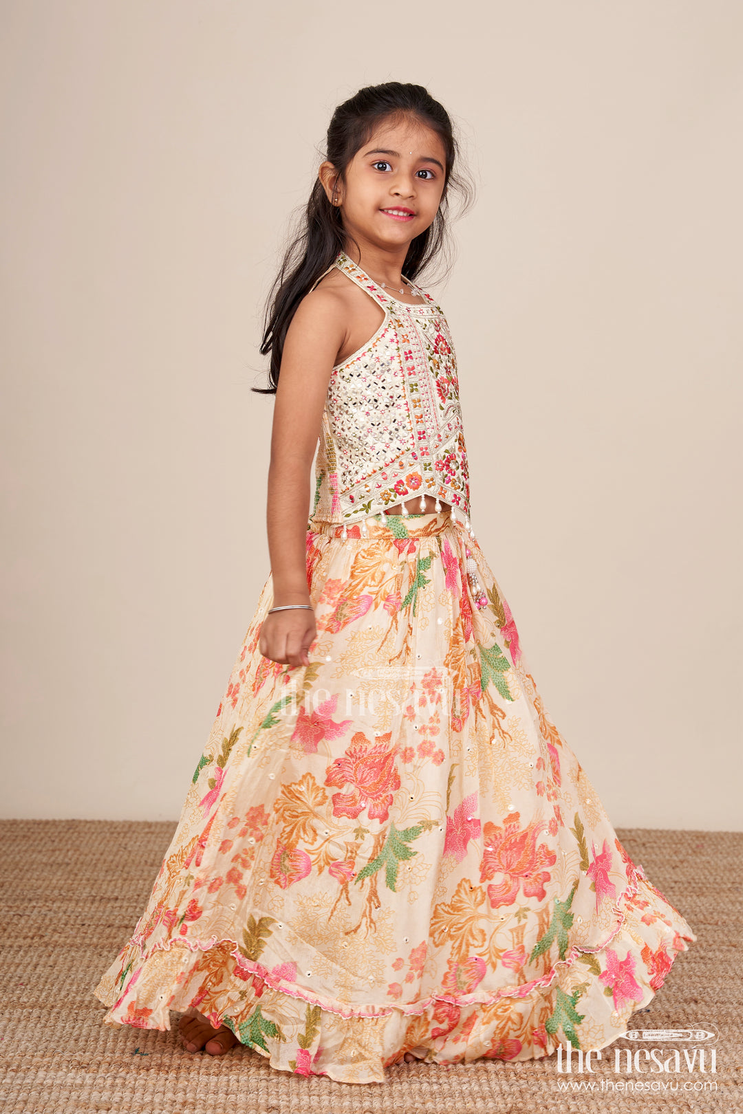 Traditional lehenga set for toddler girl for weddings and navratri