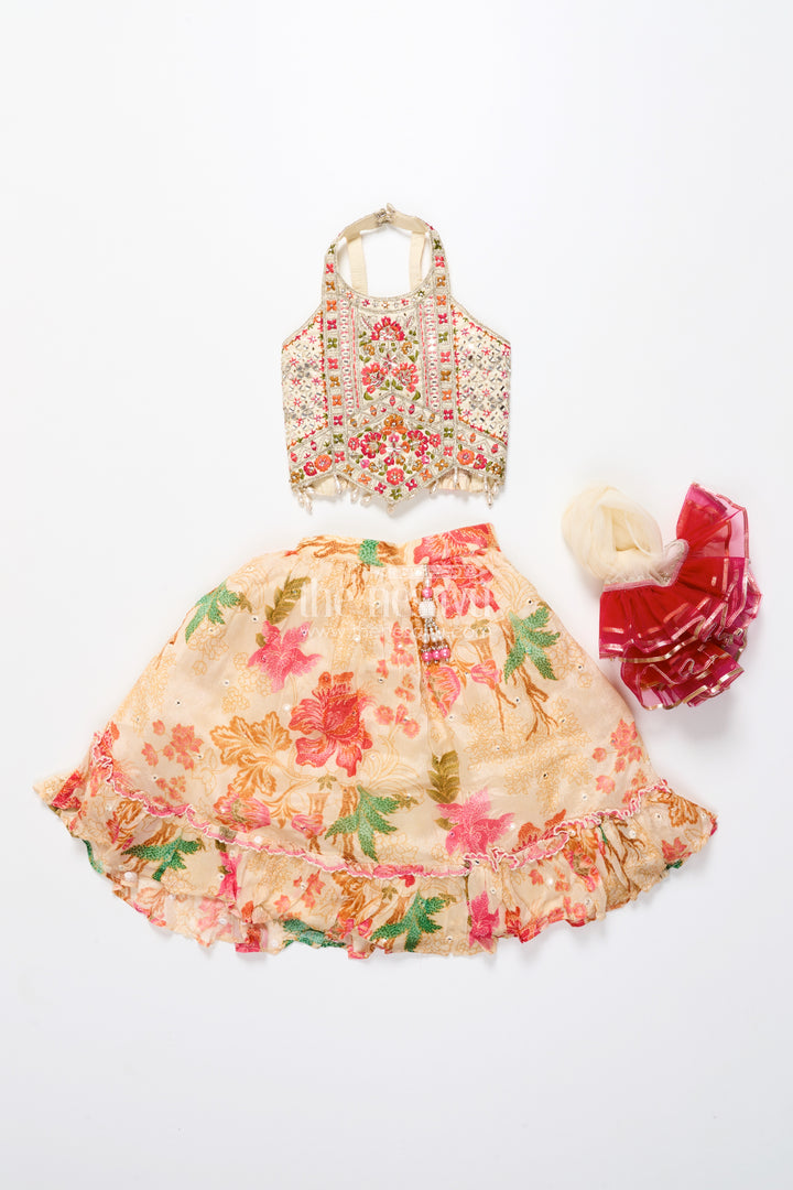 Traditional lehenga set for toddler girl for weddings and navratri