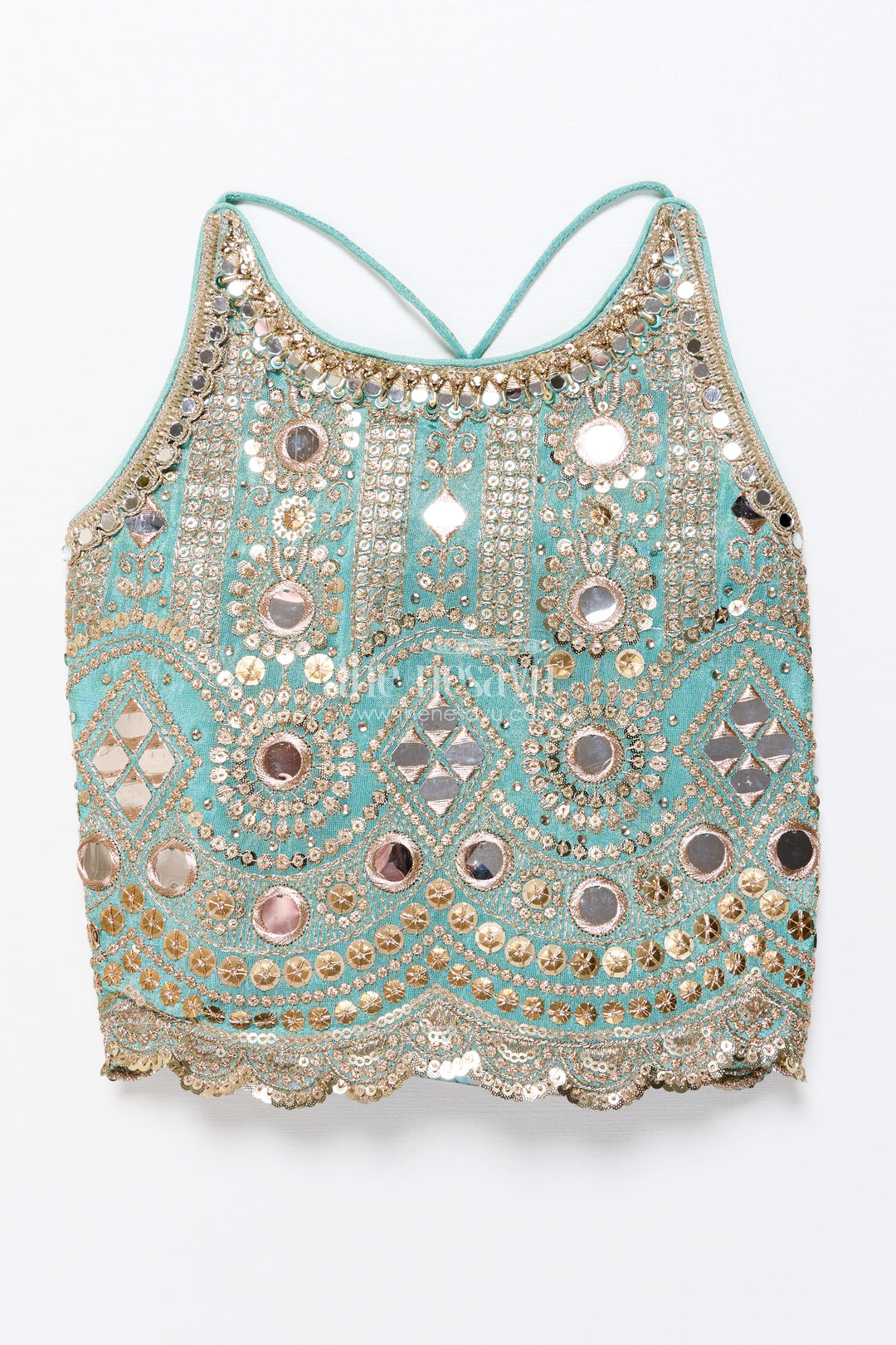 Mirror work lehenga choli for baby girl for weddings and birthdays