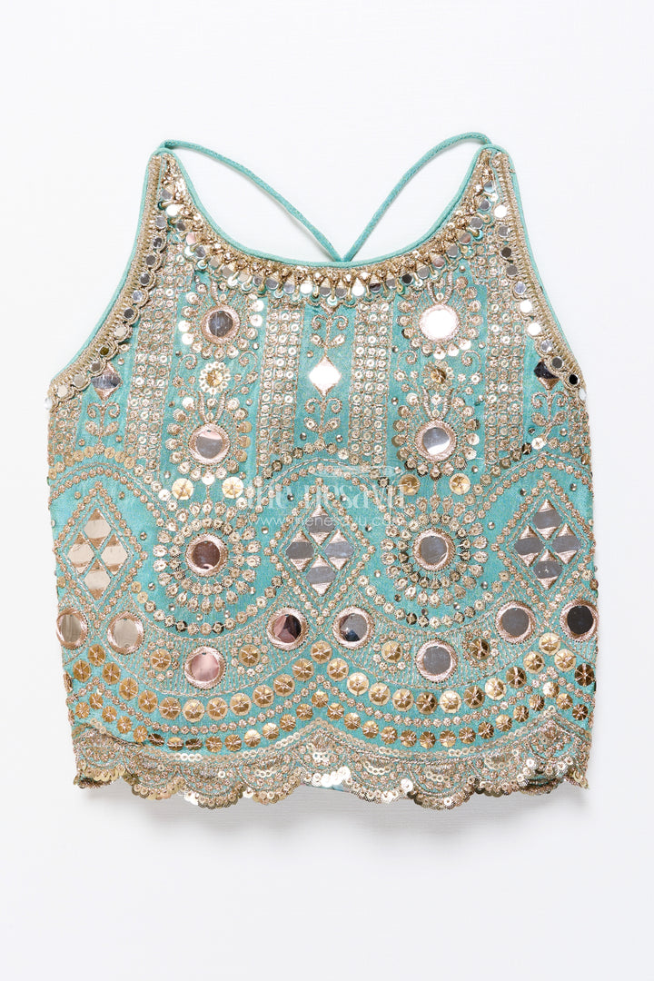 Mirror work lehenga choli for baby girl for weddings and birthdays