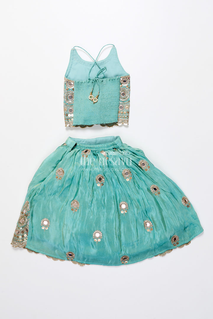 Mirror work lehenga choli for baby girl for weddings and birthdays