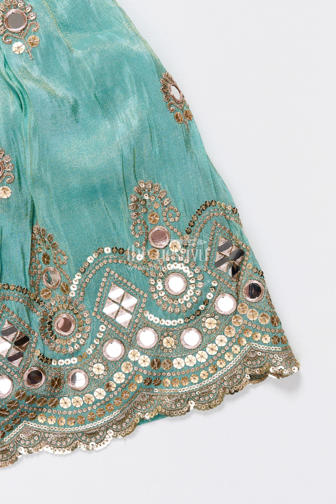 Mirror work lehenga choli for baby girl for weddings and birthdays