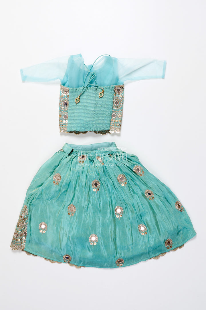 Mirror work lehenga choli for baby girl for weddings and birthdays