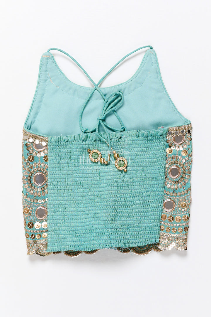 Mirror work lehenga choli for baby girl for weddings and birthdays
