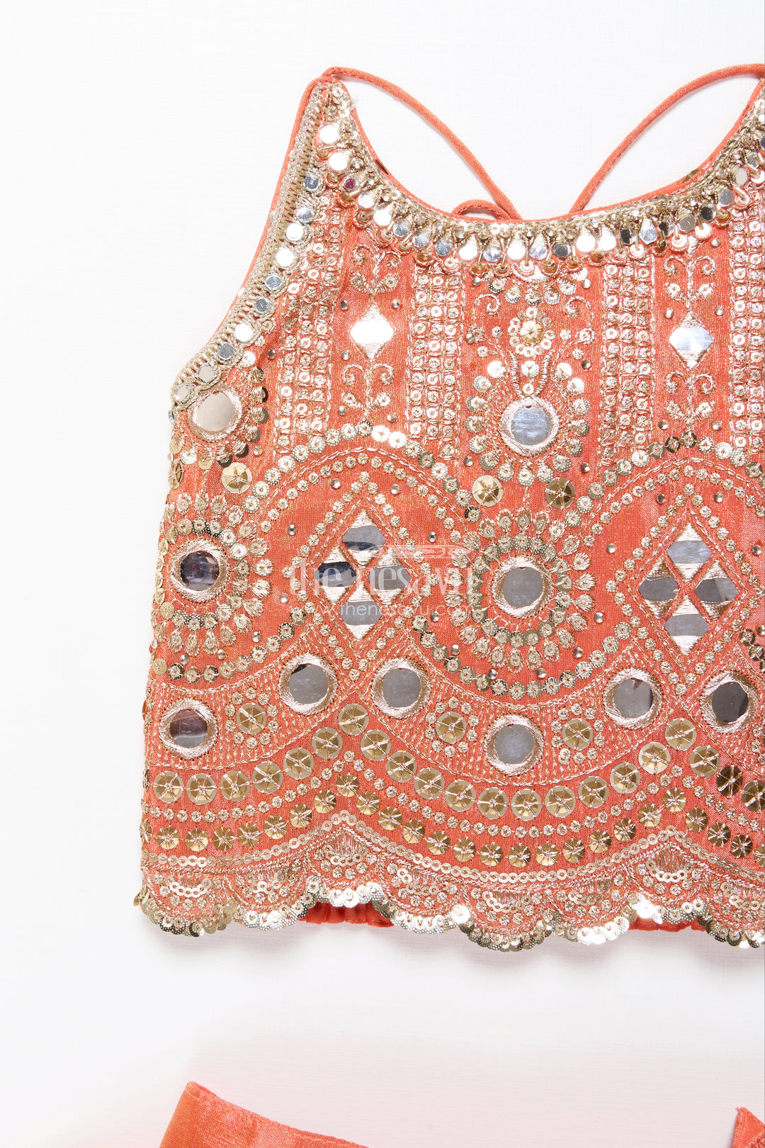 Baby girl mirror work lehenga choli for wedding and festive wear