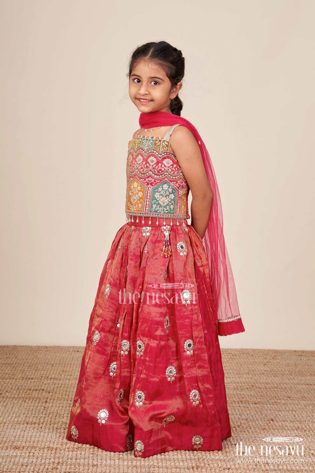Toddler girl lehenga set for temple visits and family festivals