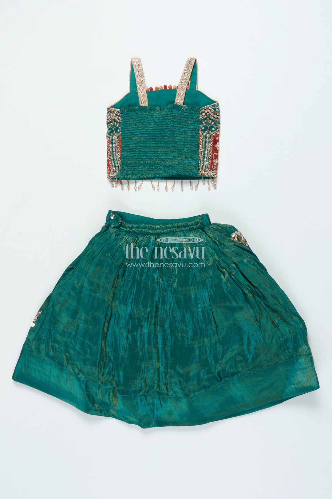 Girls Lehenga Choli with Mirror Embroidery for Festive Functions and Family Celebrations