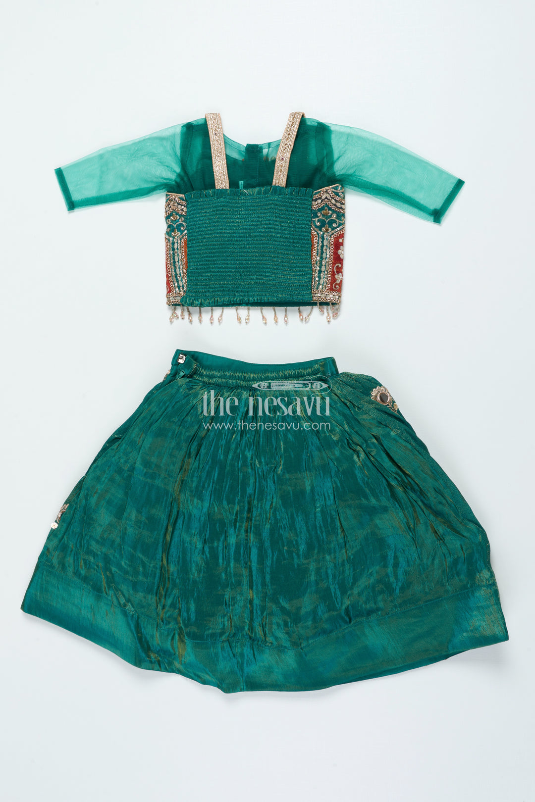 Girls Lehenga Choli with Mirror Embroidery for Festive Functions and Family Celebrations