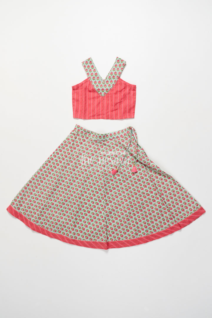 Toddler girl cotton lehenga set for casual celebrations and ethnic school days