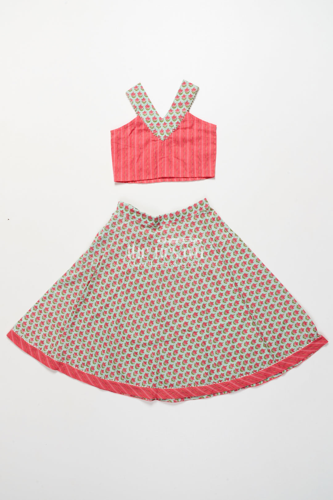 Toddler girl cotton lehenga set for casual celebrations and ethnic school days