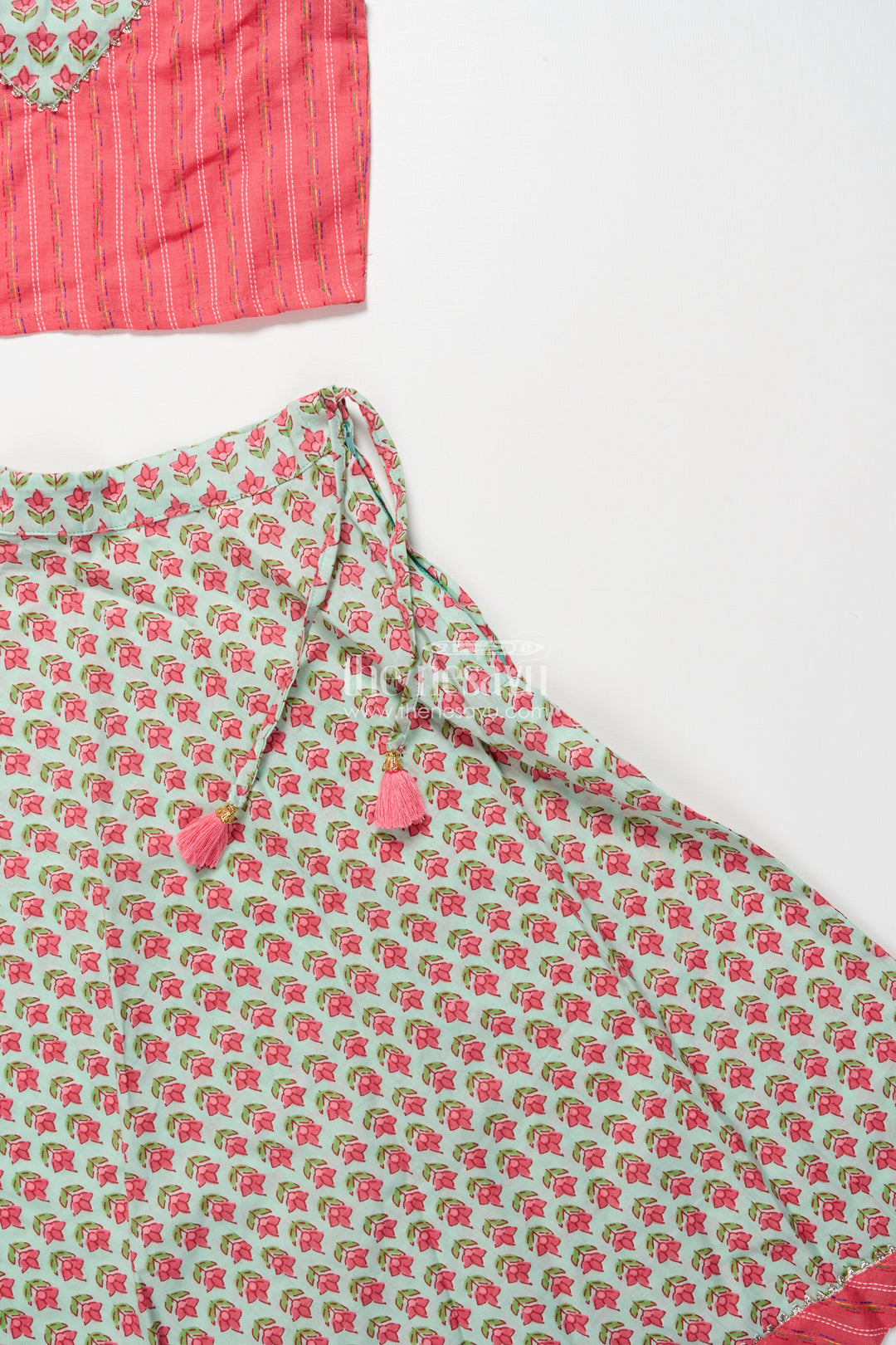 Toddler girl cotton lehenga set for casual celebrations and ethnic school days