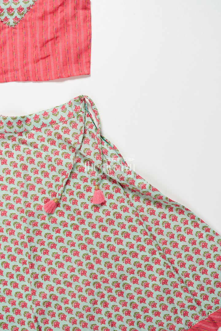 Toddler girl cotton lehenga set for casual celebrations and ethnic school days