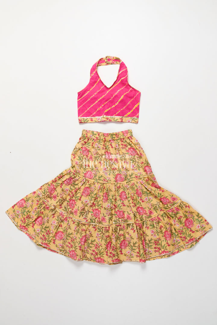 Toddler girl cotton lehenga set for ethnic school events and festive playdates
