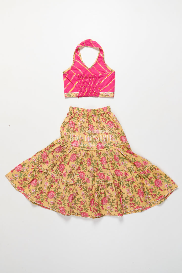 Toddler girl cotton lehenga set for ethnic school events and festive playdates