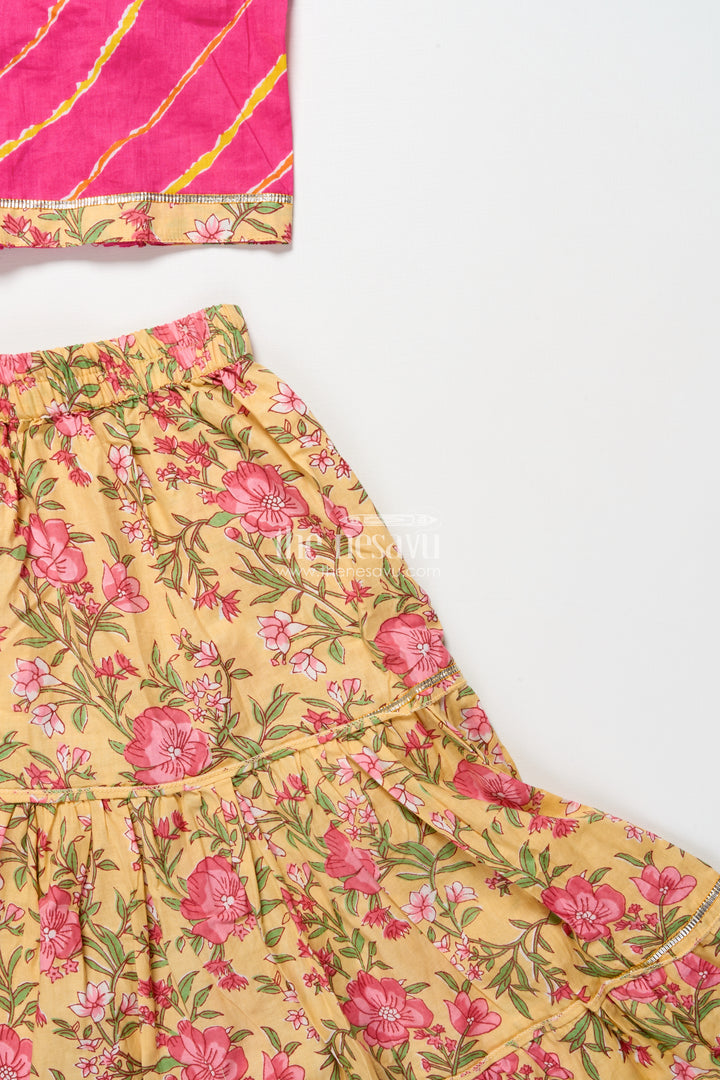 Toddler girl cotton lehenga set for ethnic school events and festive playdates