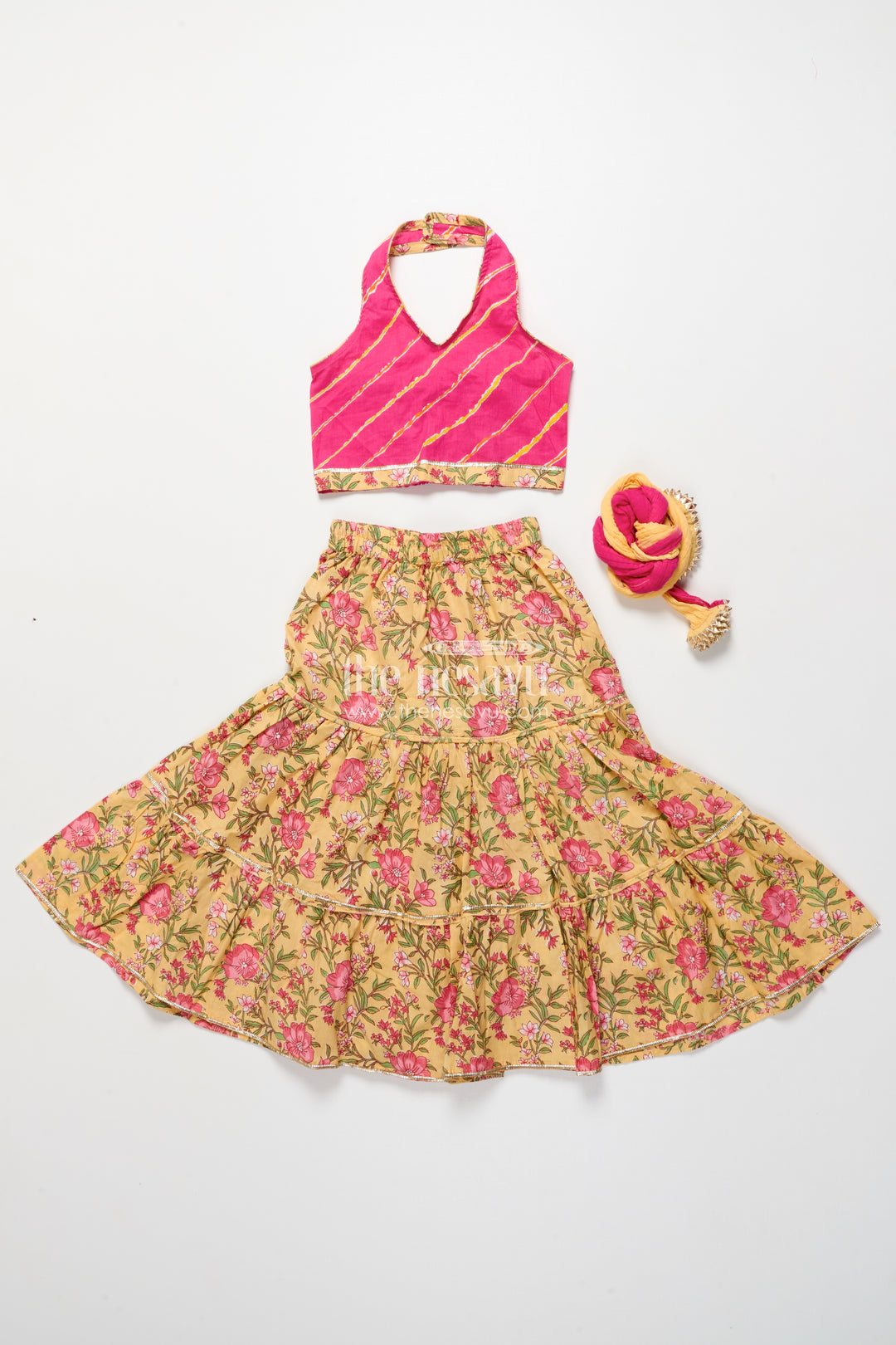 Toddler girl cotton lehenga set for ethnic school events and festive playdates