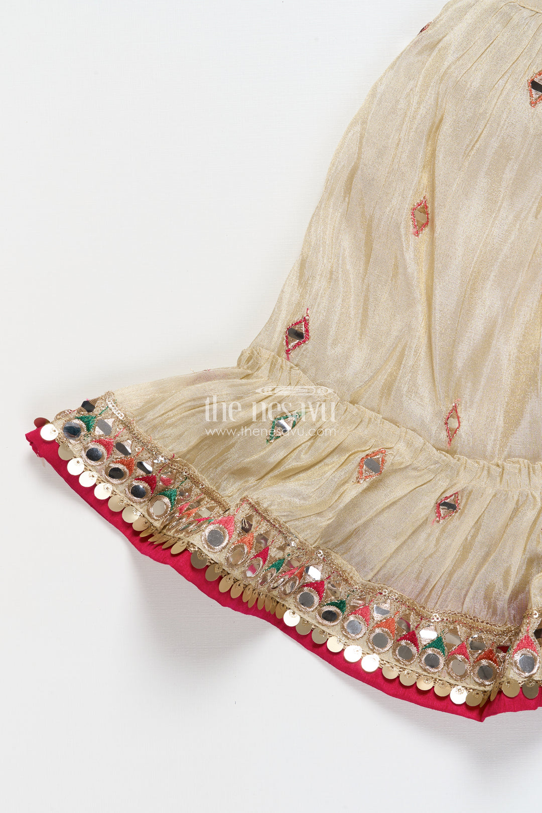 Girls Lehenga Choli with Mirror Work and Festive Design