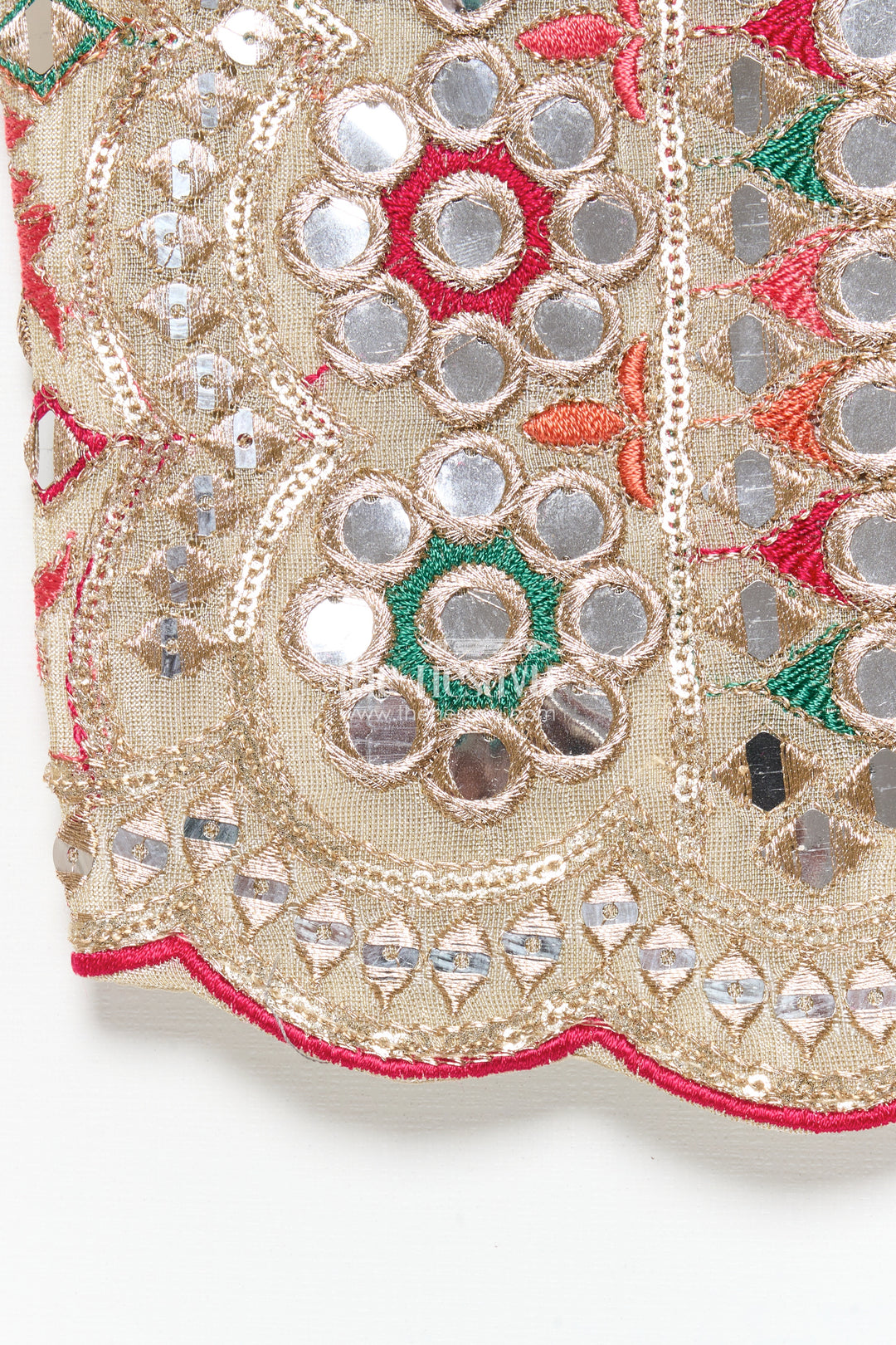 Girls Lehenga Choli with Mirror Work and Festive Design