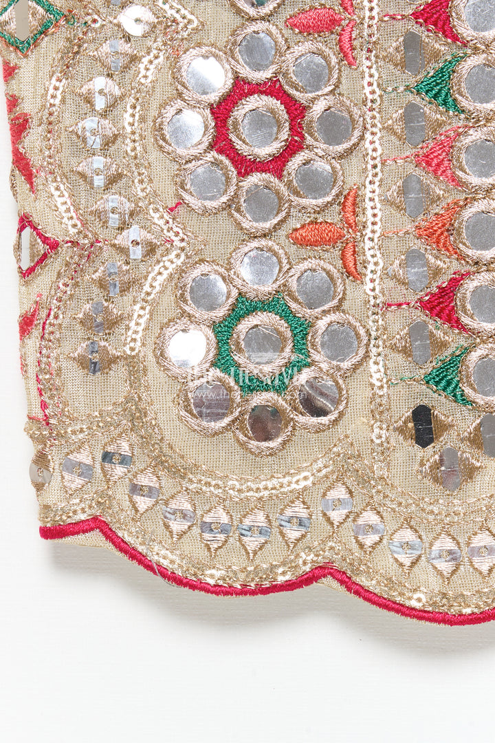 Girls Lehenga Choli with Mirror Work and Festive Design
