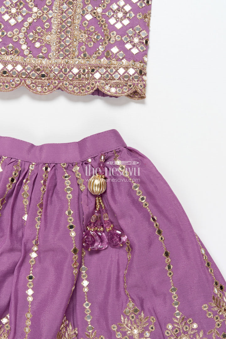 Girls Lehenga Choli with Designer Yoke and Festive Dupatta